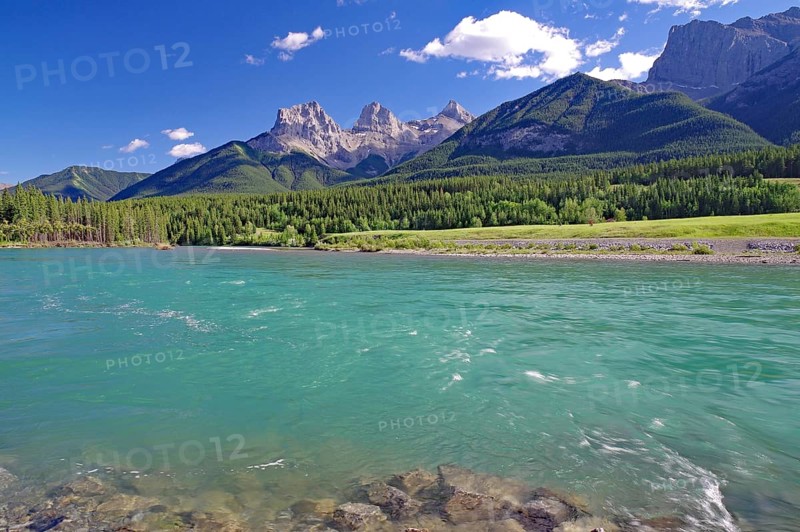 Glacier river and mountains