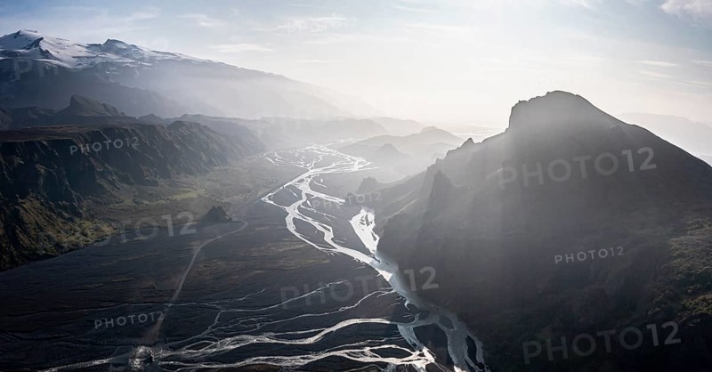 Mount Valahnjukur and glacier Eyjafjallajoekull