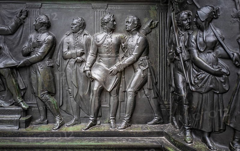 Bronze figures at the base of the monument to Frederick the Great Unter den Linden