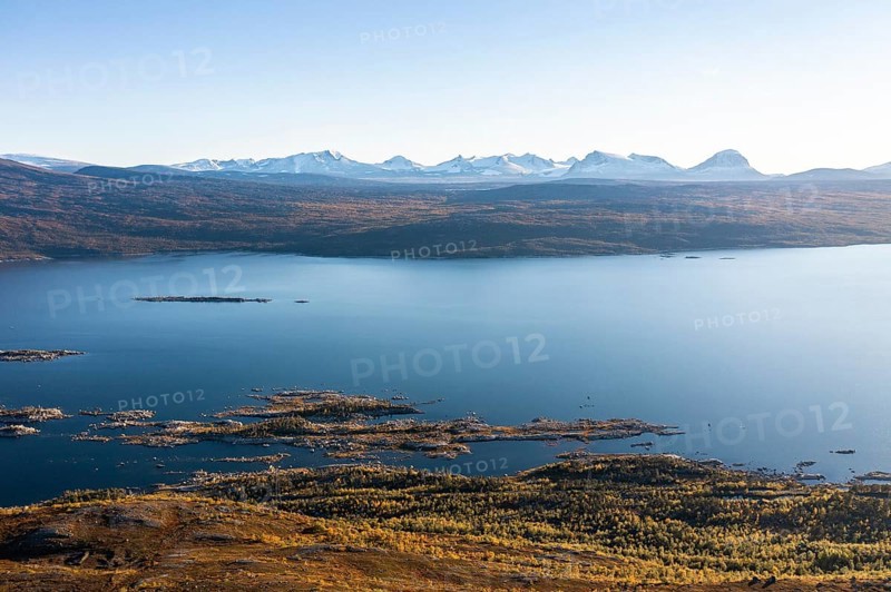 View over Stora Sjoefallet National Park and Lake Akkajaure