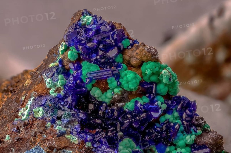 Micromount malachite azurite