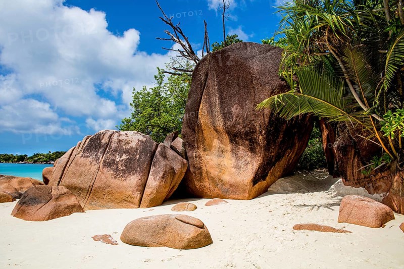 Dream beach with granite rocks