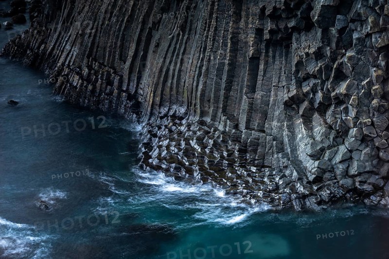 Basalt rock in the sea