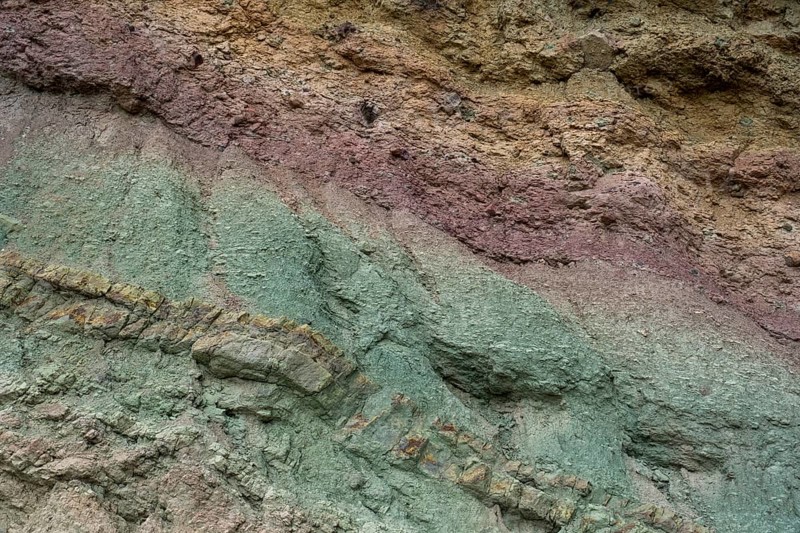 Colourful rock layers