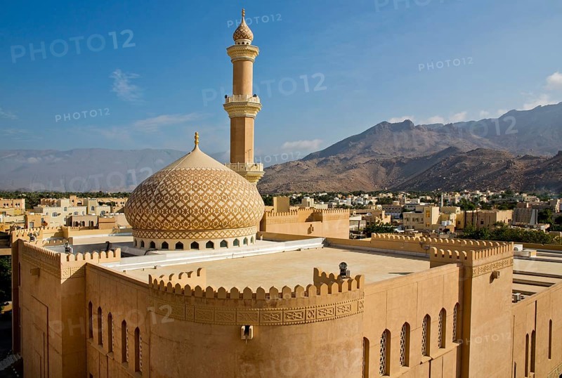 View of mosque and minaret from Nizwa Fort