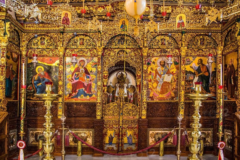 Richly decorated iconostasis