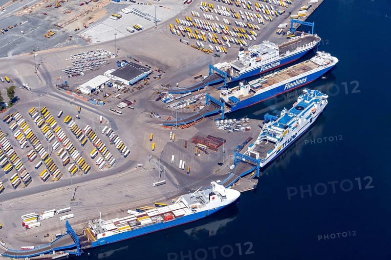 Aerial view of Travemuende Harbour