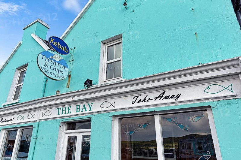 Turquoise blue facade