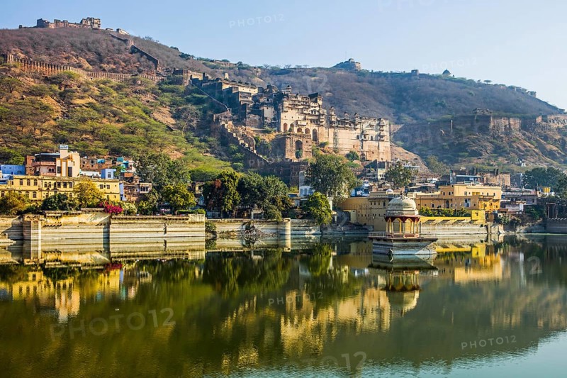 Taragarh Fort at the Temple Lake Nawal Sagar