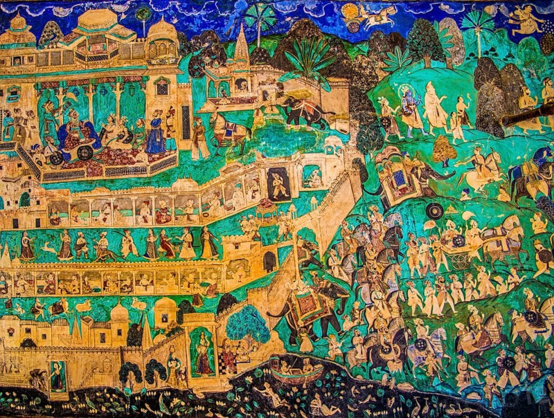 Chittra Shala courtyard with virtuoso fine paintings