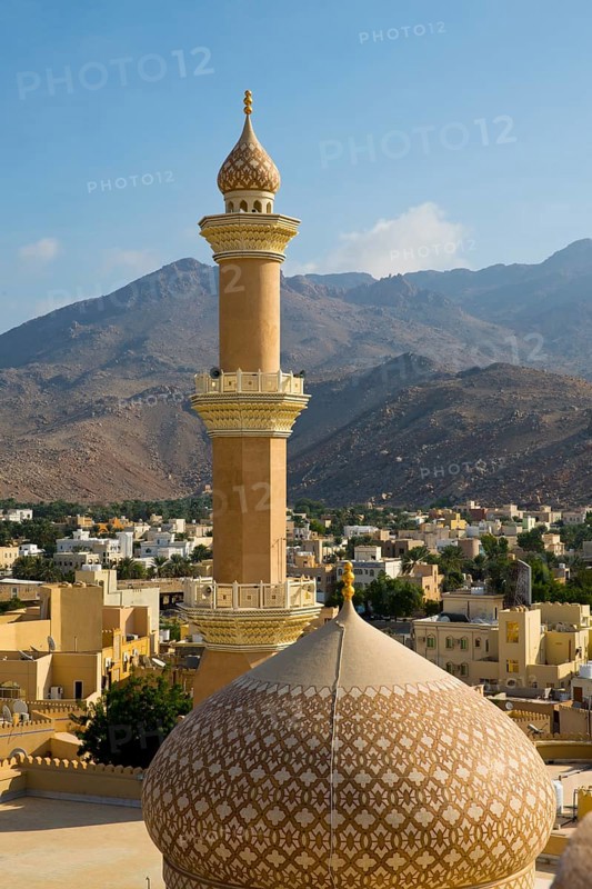 View of mosque and minaret from Nizwa Fort