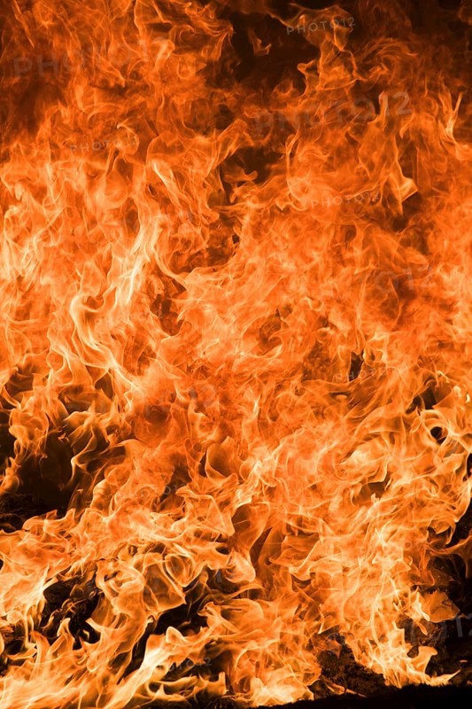 Flames on a bonfire