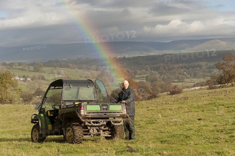 Farmer in upland pasture