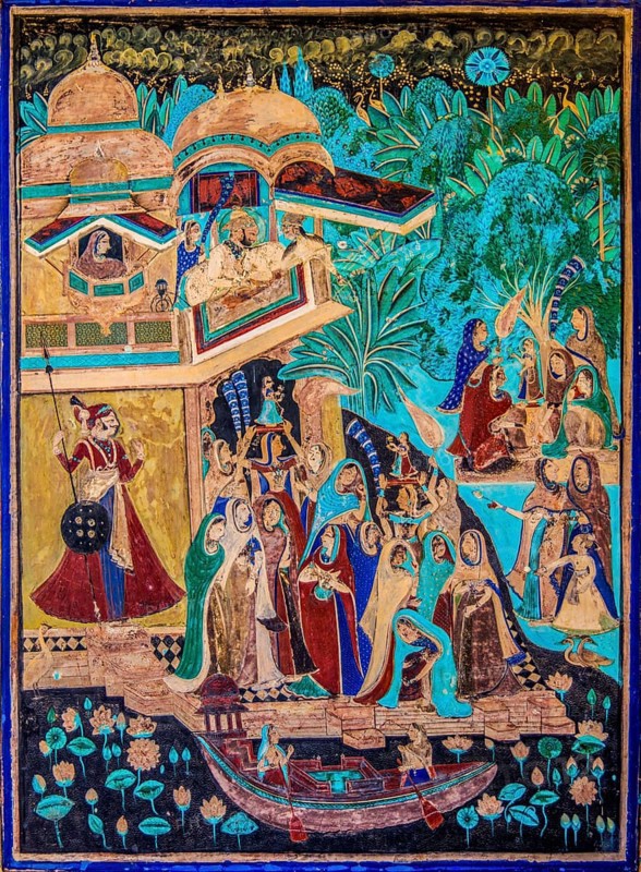 Chittra Shala courtyard with virtuoso fine paintings