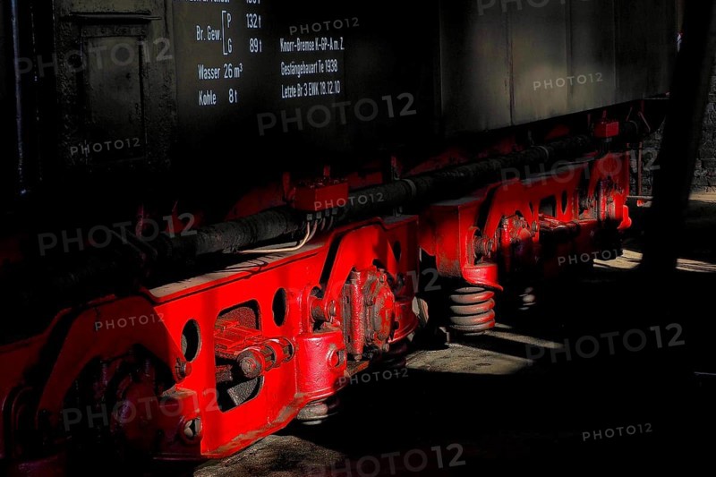 Red wheels of a wagon