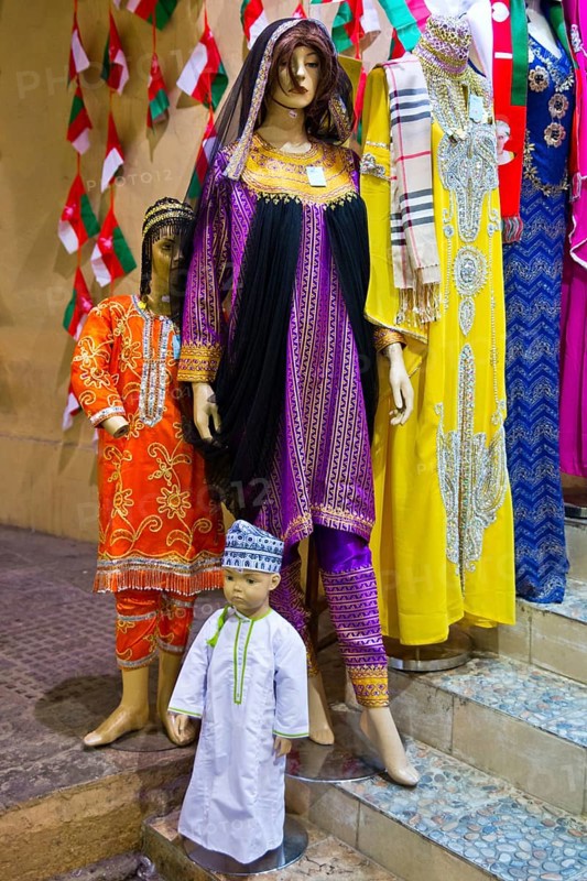 Traditional garments in the souq