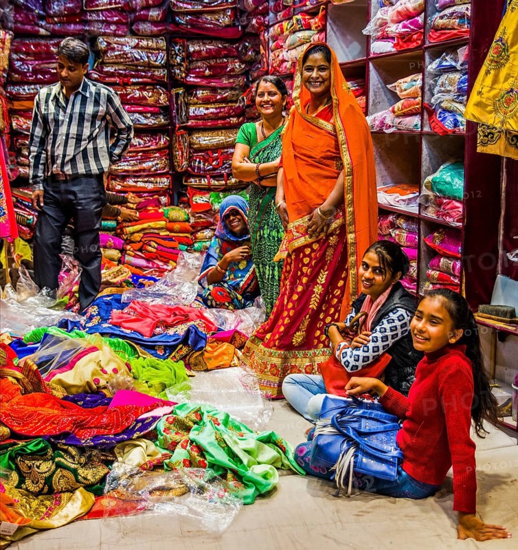 Fabric market at Bapu Bazar