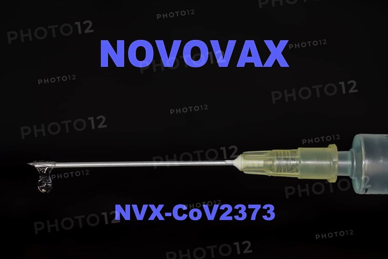 Injection syringe with the vaccine NVX CoV2373 from Novovax