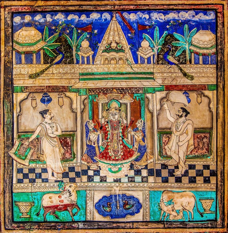 Chittra Shala courtyard with virtuoso fine paintings