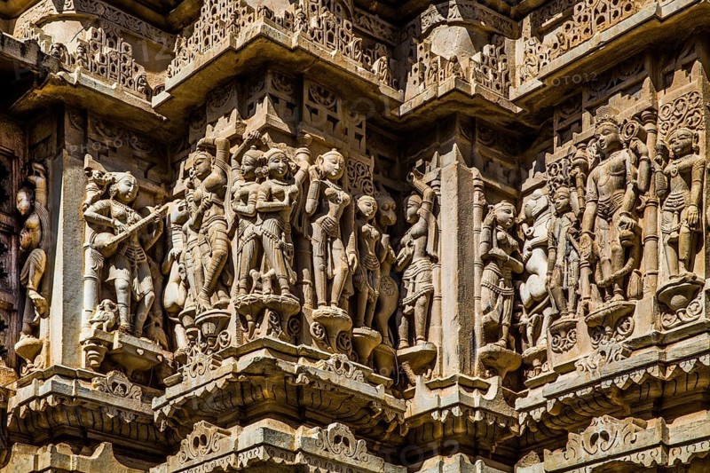 Relief with depictions of Vishnu