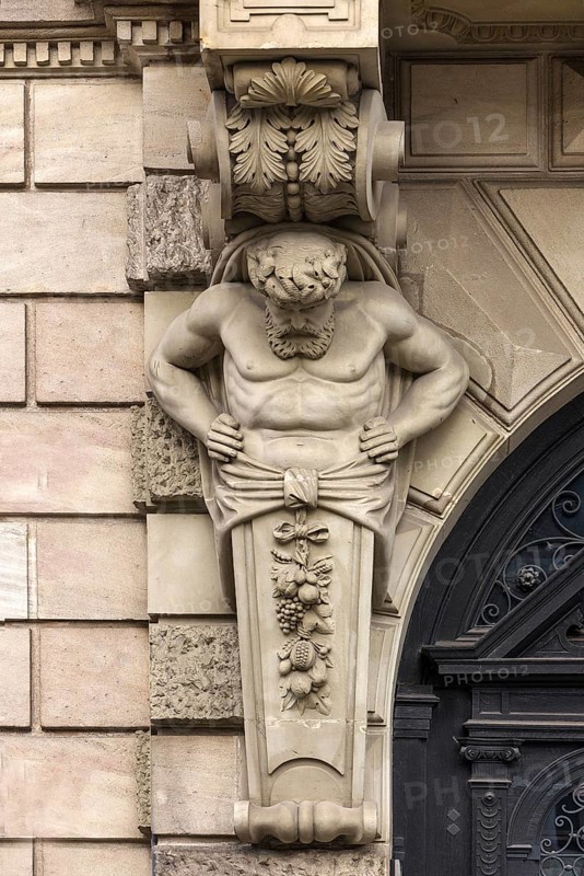 Atlant on a house in neo-Renaissance style