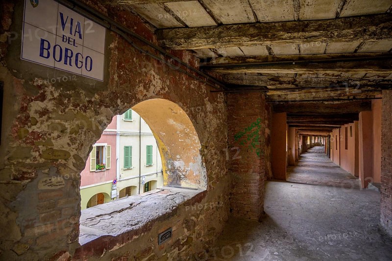 Historic portico Via del Borgo o degli Asini