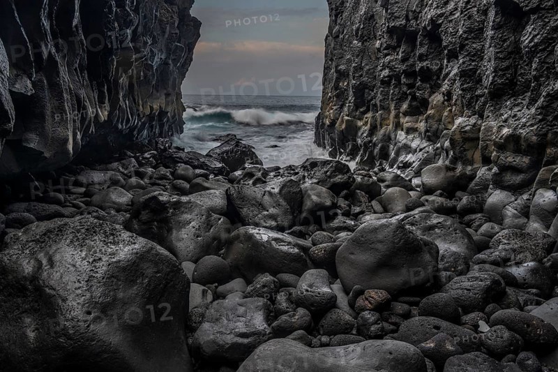 View of the Atlantic Ocean from a ravine