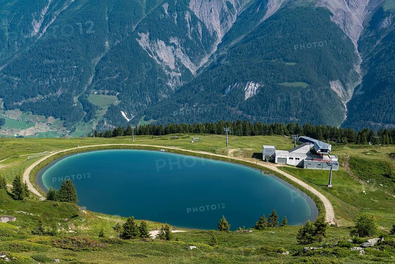 Landscape with water reservoir