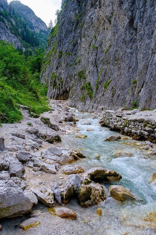 At the upper end of the Hoellentalklamm