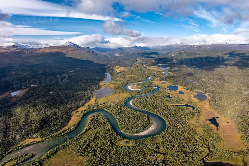 View into Kamajokks Nature Reserve and Sarek National Park