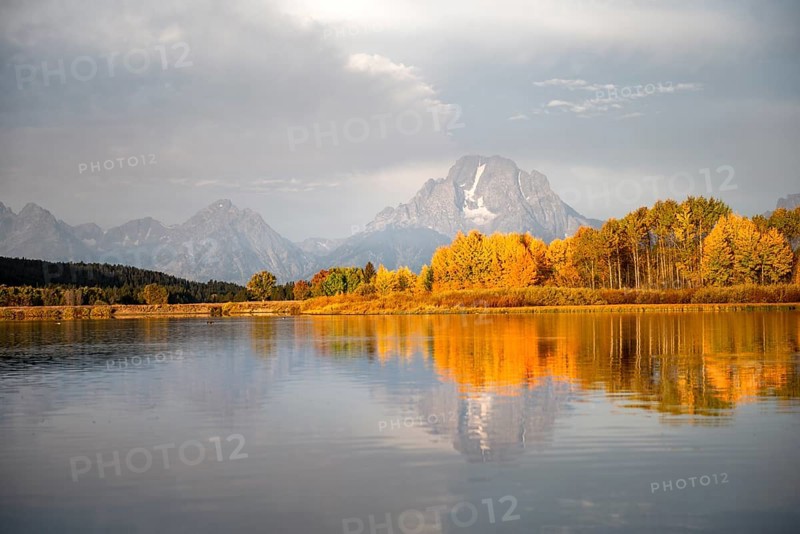 Mount Moran reflected in Snake River