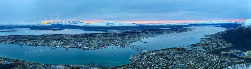 View over Tromso Bay from Fjellheisen cable car station at Storsteinen