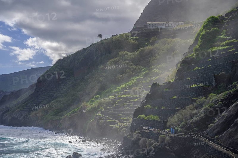 Stone terraces on the coast