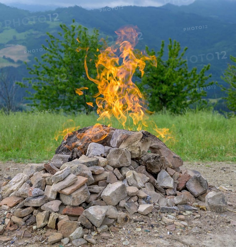 Natural gas spring called Vulcano del Monte Busca