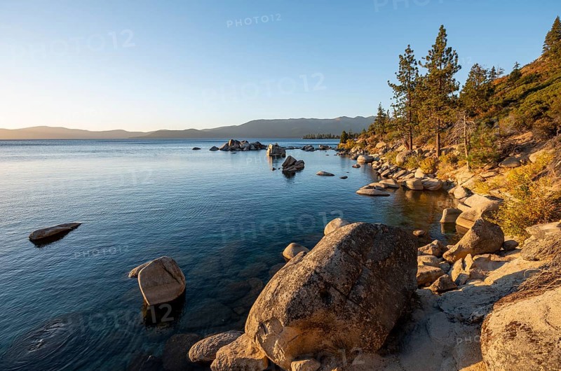 Round stones in the water