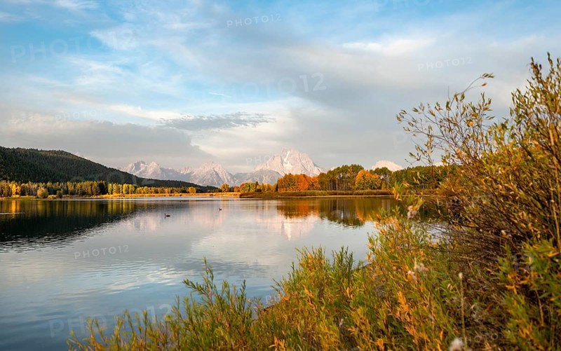 Mount Moran reflected in Snake River