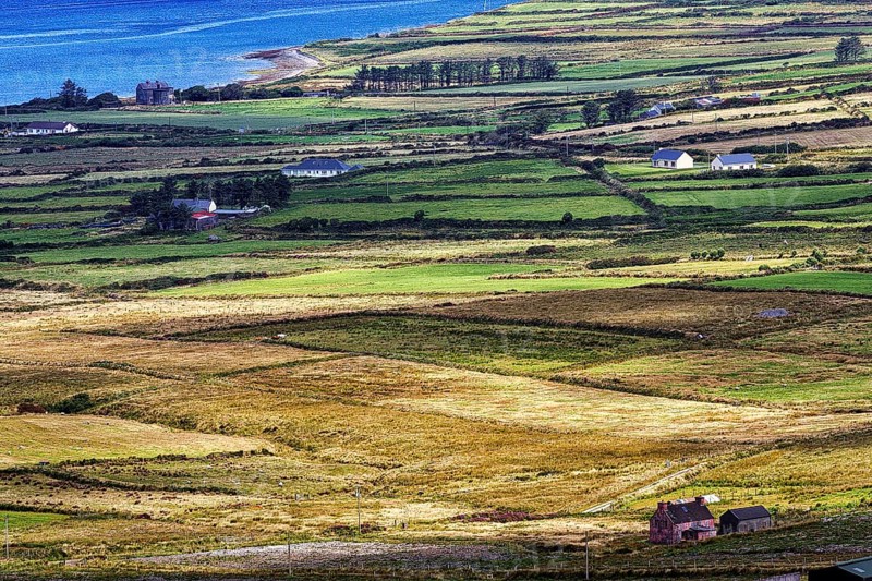 View from Coomanaspig Pass of meadows