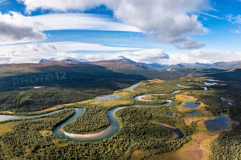 View into Kamajokks Nature Reserve and Sarek National Park