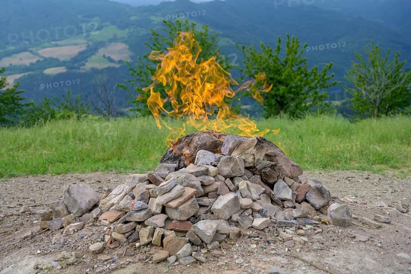 Natural gas spring called Vulcano del Monte Busca