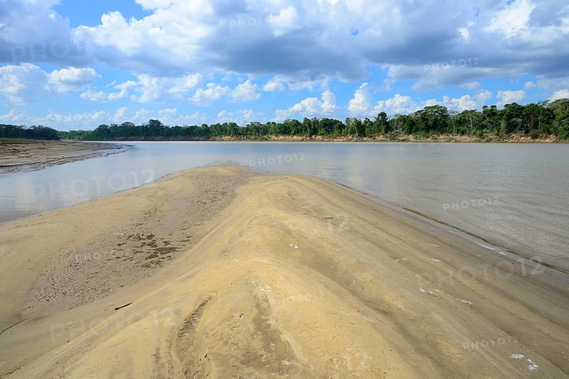Dry sandbank at low water