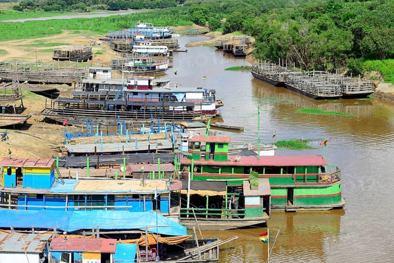 River barge on the banks of the Rio Mamore