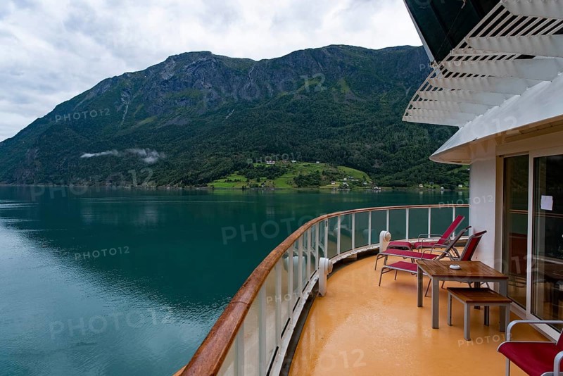 Upper deck of cruise ship AIDAluna off Skjolden