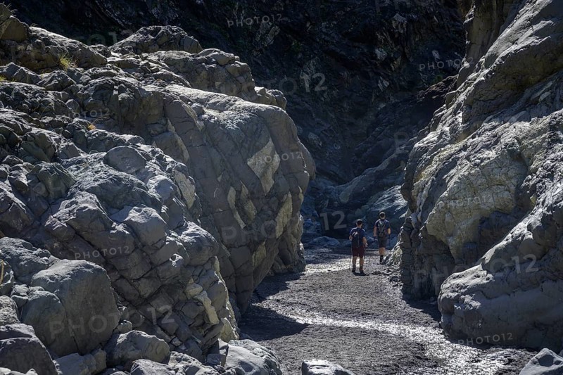 The hiking trail leads through the Barranco de las Angustias