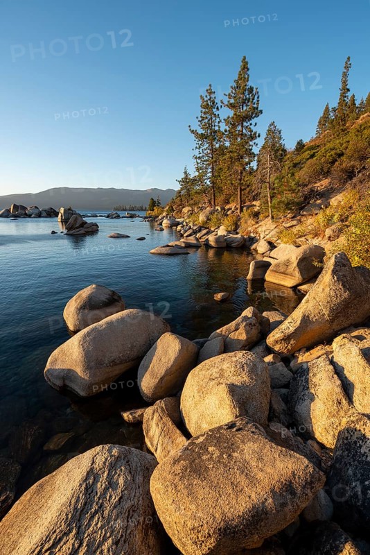 Round stones in the water
