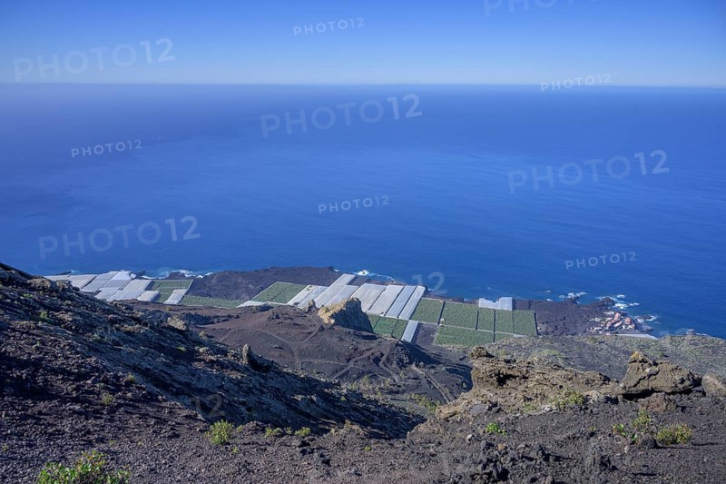 View of banana plantations from the San Antonio volcanic cone
