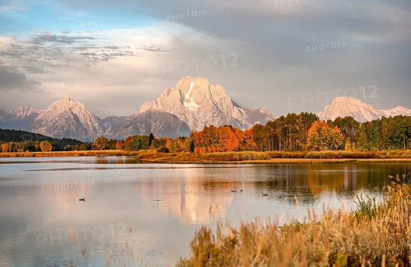 Mount Moran reflected in Snake River