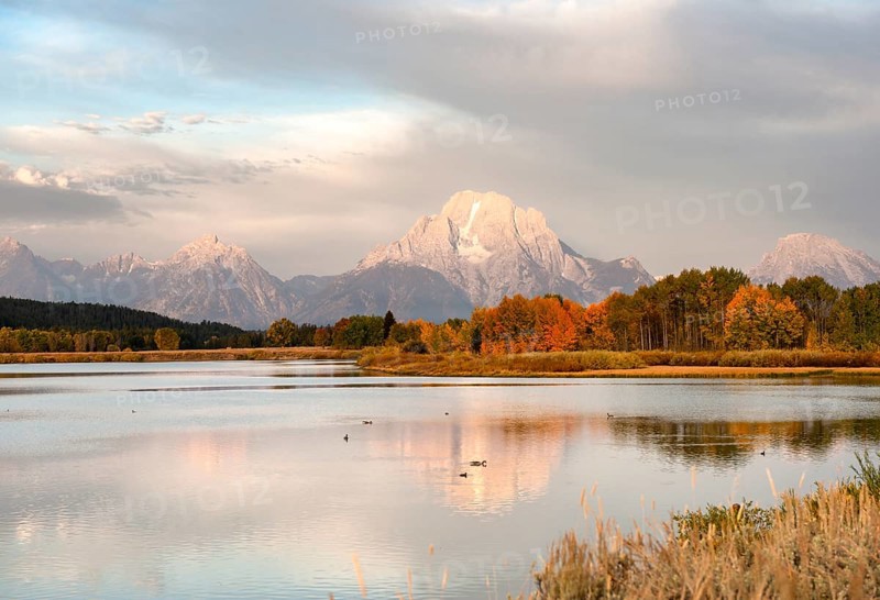 Mount Moran reflected in Snake River