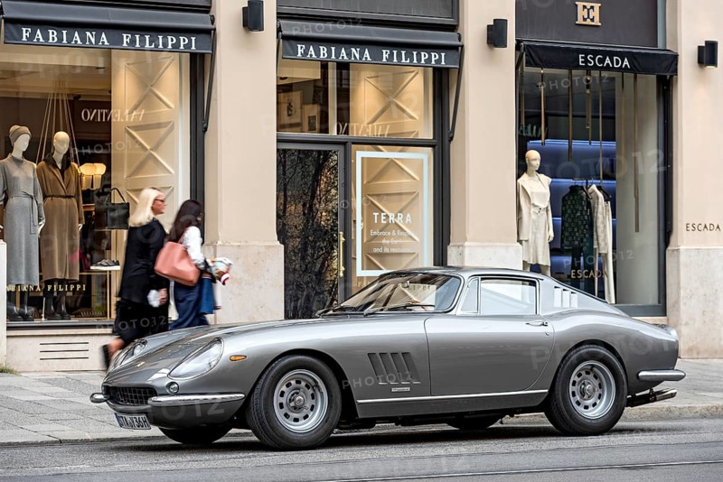 Parked vintage sports car Ferrari 275 GTB4