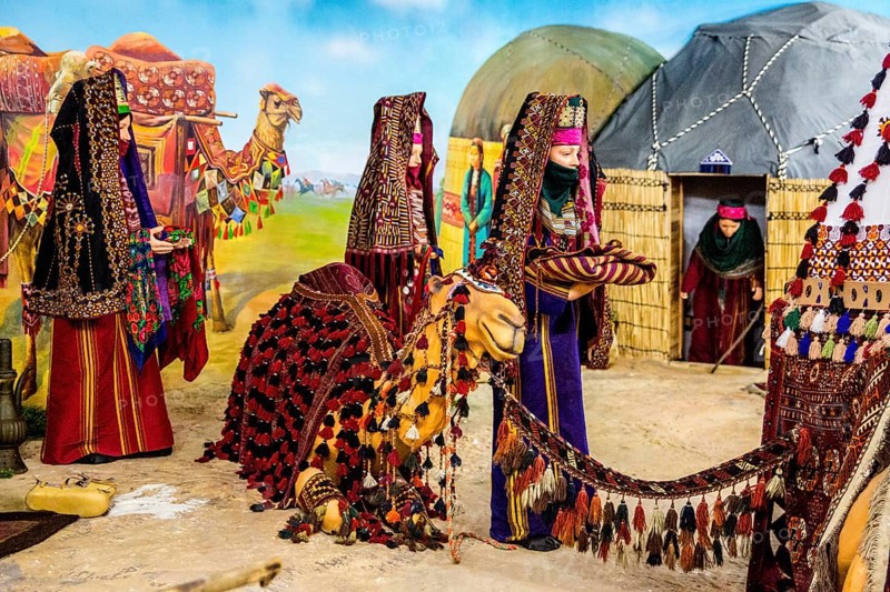 Wedding procession with decorated bride