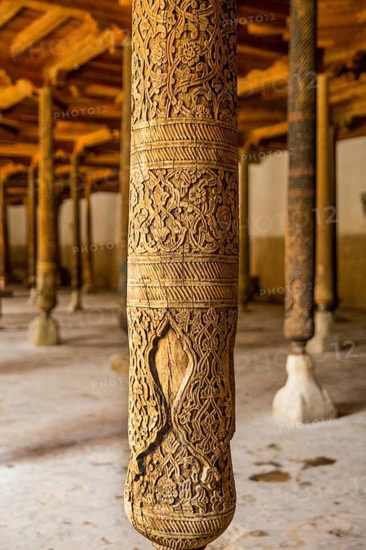 Wooden columns of the Juma Mosque